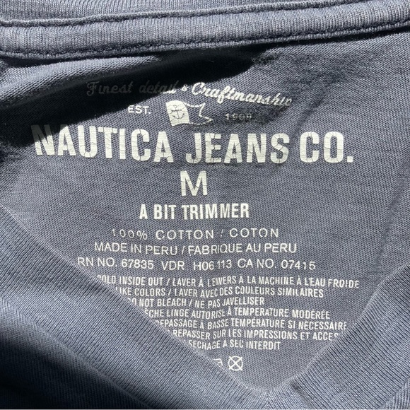 Men’s Nautica Jeans Fish Gray V Neck T Shirt size Medium - Picture 6 of 6